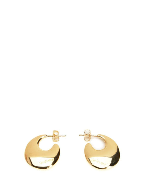 Saint Laurent Teardrop Hoop Earrings - Gold