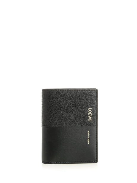 Loewe Small Vertical Leather Wallet - Black