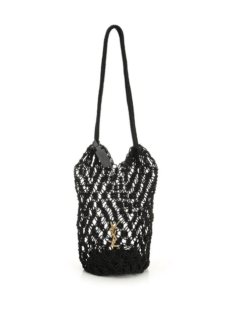 Saint Laurent Crochet Hobo Bag - Black