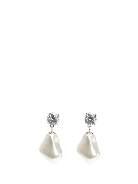 Self-Portrait Pearl Earrings - White