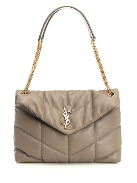 Saint Laurent Loulou Puffer Medium Bag - Grey
