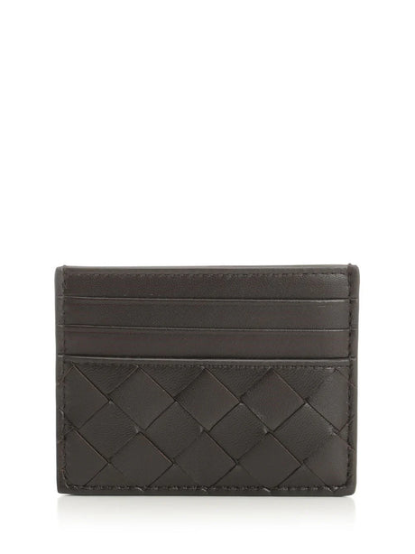 Bottega Veneta Woven Credit Card Holder - Brown