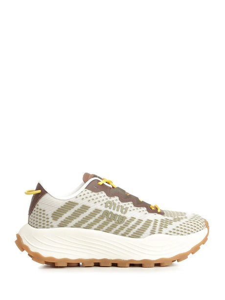 Miu Miu Sneakers In Technical Fabric - Green