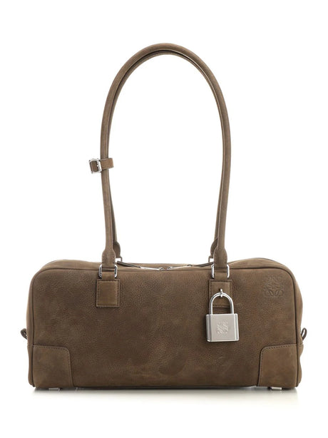 Loewe Amazona 31 Cropped Bag In Granato Nubuck - Brown