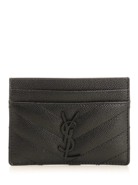 Saint Laurent Monogram Card Holder - Black