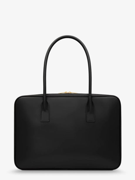Saint Laurent Sac de Jour in Box leather handbag with metal padlock detail - Nero