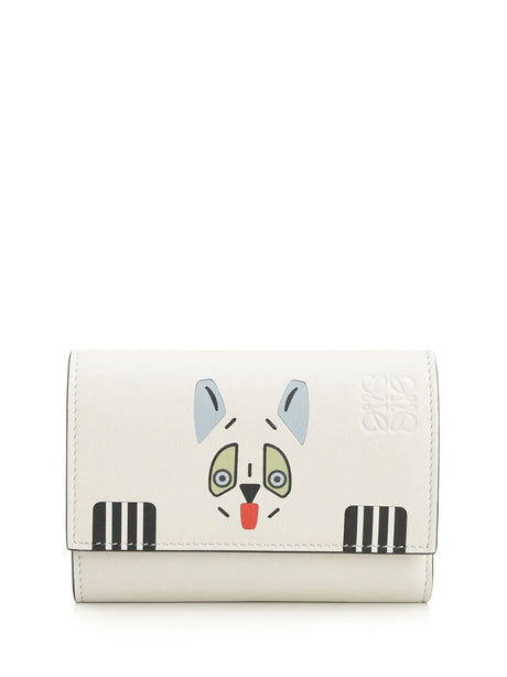 Loewe Futurist Cat Small Vertical Wallet - White