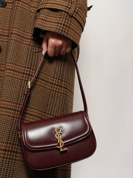 Saint Laurent Solferino Mini leather shoulder bag - Hot Wine