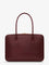 Saint Laurent Sac de Jour in Box leather handbag with metal lock detail - Hot Wine