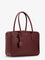 Saint Laurent Sac de Jour in Box leather handbag with metal lock detail - Hot Wine