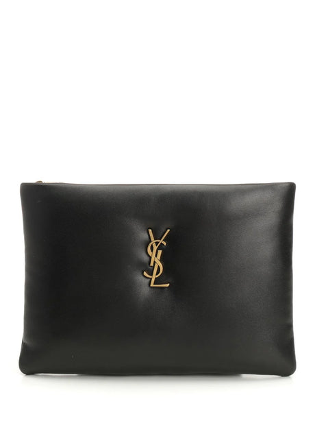 Saint Laurent Calypso Pillow Leather Clutch - Black