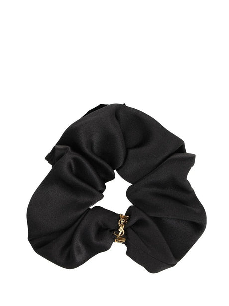 Saint Laurent Scrunchie Cassandre - Black
