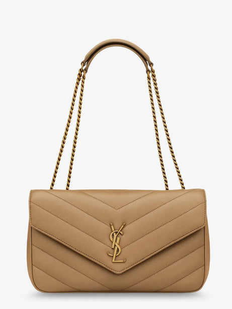 Saint Laurent Loulou leather shoulder bag - Natural Tan