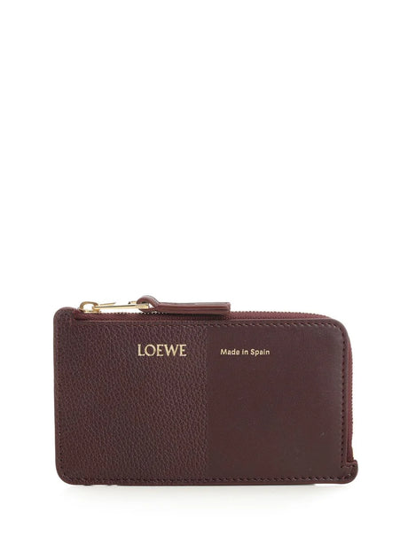 Loewe Card Holder With Coin Purse - Bordeaux