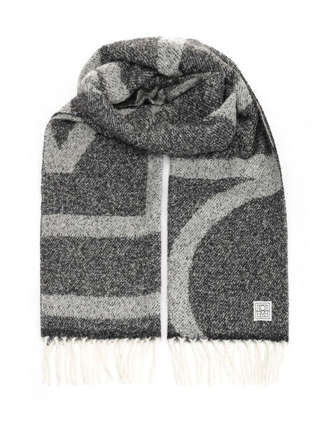 Toteme Jacquard Monogram Scarf - Black