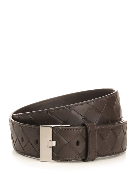 Bottega Veneta Woven Dark Brown Belt