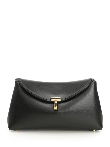 Toteme Mini T-Lock Leather Clutch - Black