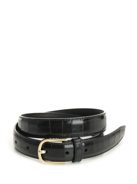 Toteme Thin Leather Belt - Black
