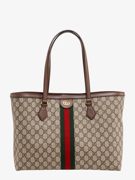 Gucci Coated canvas Ophidia shopping bag with Supreme GG fabric - Beige