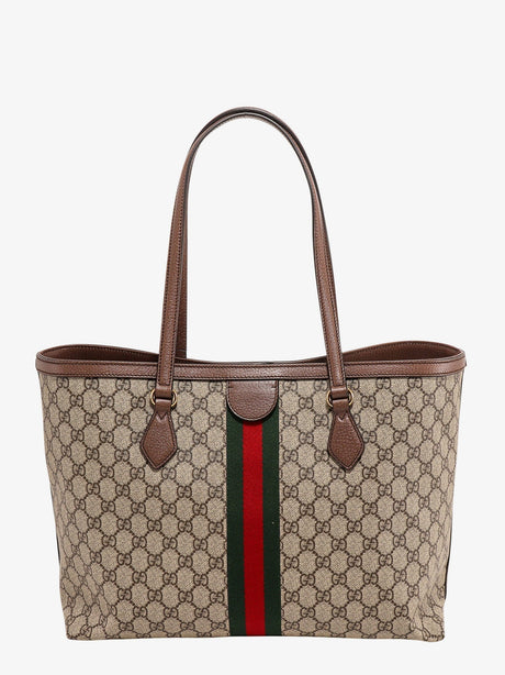 Gucci Coated canvas Ophidia shopping bag with Supreme GG fabric - Beige