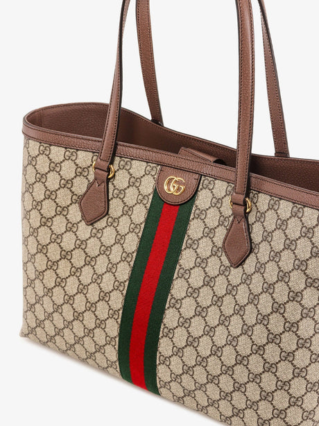Gucci Coated canvas Ophidia shopping bag with Supreme GG fabric - Beige