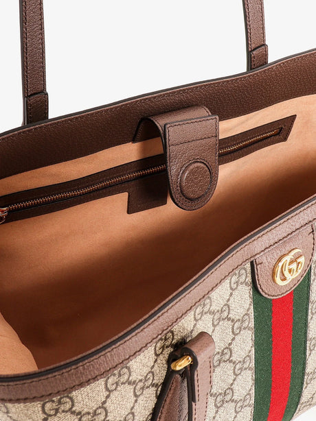Gucci Coated canvas Ophidia shopping bag with Supreme GG fabric - Beige