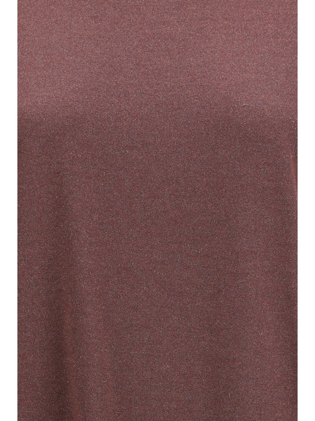 Brunello Cucinelli Cashmere glitter T-shirt - Rhubarb