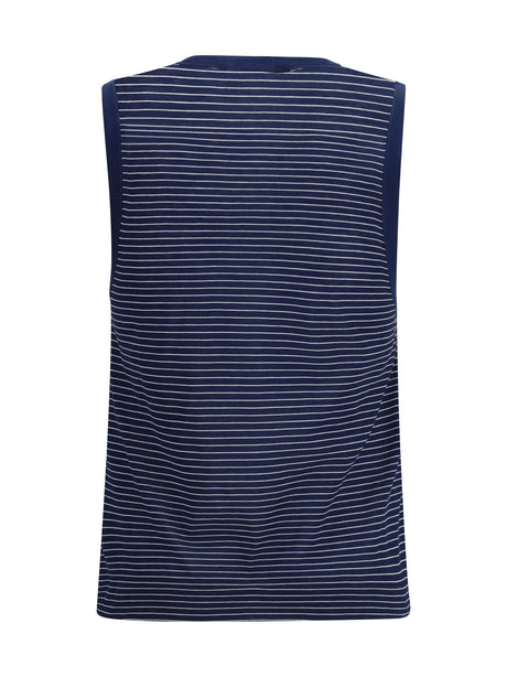 Ami Paris Striped cotton tank Top - Encre/Blanc