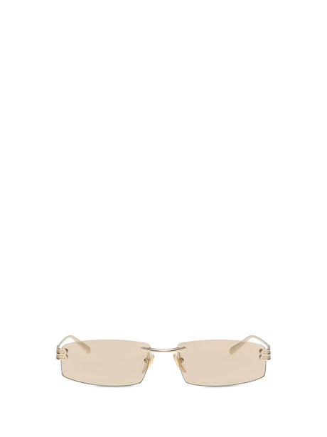 Balenciaga Gossip rectangular Sunglasses - Light Gold/Brown