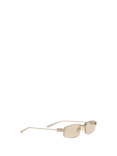 Balenciaga Gossip rectangular Sunglasses - Light Gold/Brown