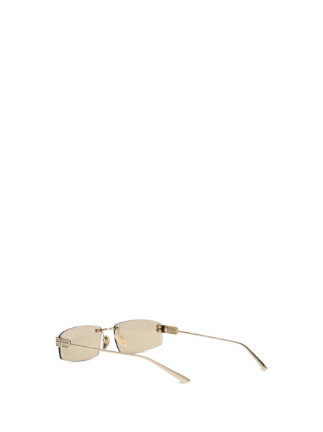 Balenciaga Gossip rectangular Sunglasses - Light Gold/Brown