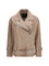 Pinko Leather biker Jacket - Beige-Green Capra