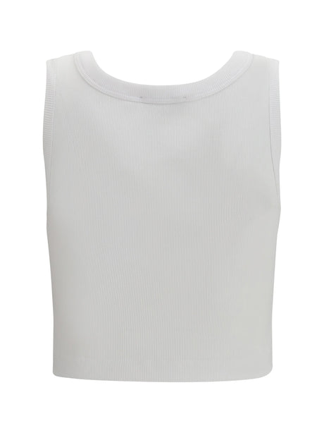 Dolce & Gabbana Ribbed tank Top - White Ottico