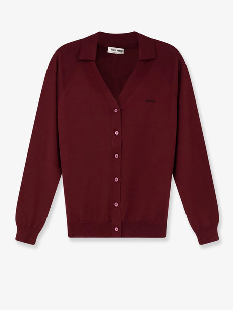 Miu Miu Virgin wool cardigan - Amarantonero