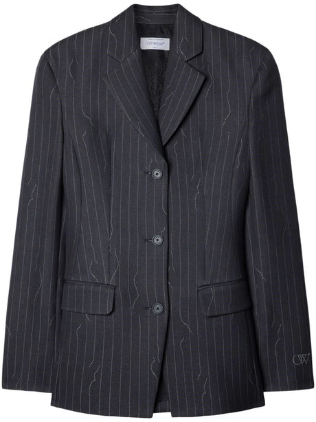 Off-White Tailored Wool Blazer - Grey
