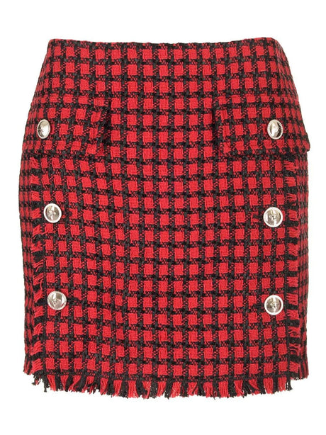 Versace Tweed Mini Skirt - Red