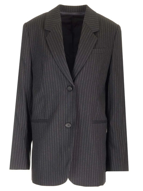 Toteme Pinstriped Wool Blazer - Blue