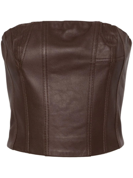 Amiri Leather Bustier - Brown
