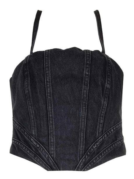 Amiri Faded Black Denim Corset