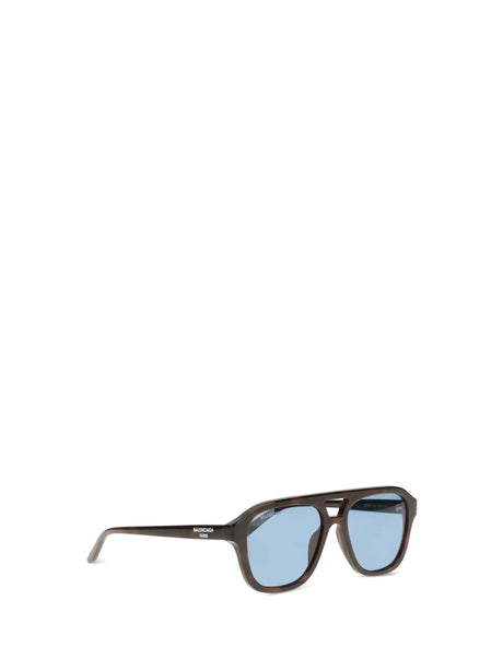 Balenciaga Pilot-frame Sunglasses - Dark Caramel Havana