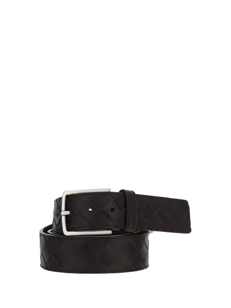 Bottega Veneta Leather Belt - Fondant-Silver