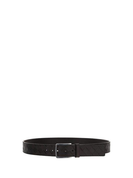 Bottega Veneta Leather Belt - Fondant-Silver