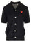Comme Des Garcons Play Black Cardigan With Short Sleeves