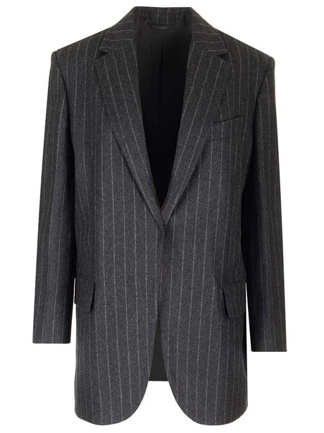 Brunello Cucinelli Pinstripe Blazer - Grey