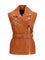Pinko Gypsy biker-style Vest - Brown Cream Di Moca