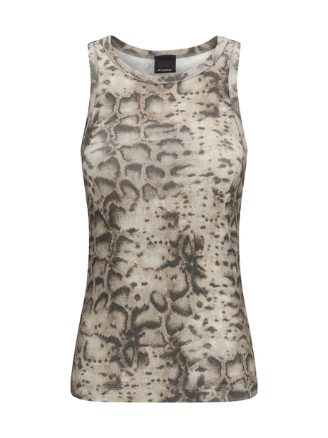 Pinko Snakeskin-print tank Top - Beige/Black