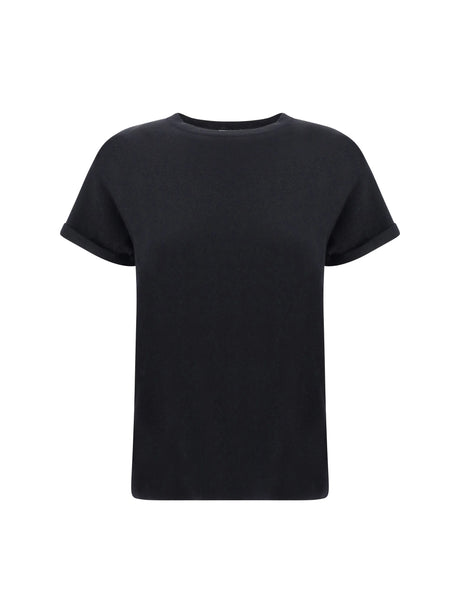Brunello Cucinelli Cashmere glitter T-shirt - Black
