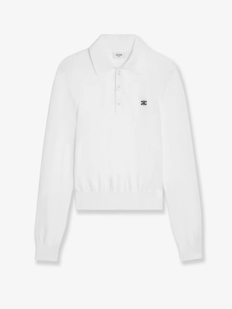 Celine Cotton Polo Shirt - Opticwhite