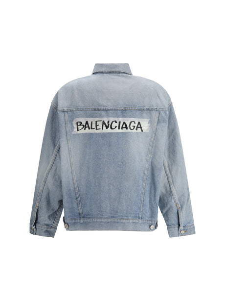 Balenciaga Regular-fit denim Jacket - Dirty Light Blue