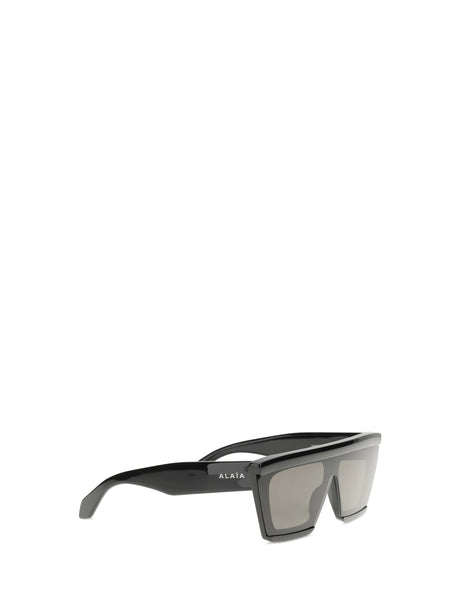 AlaïA Mask Sunglasses - Black-Black-Grey